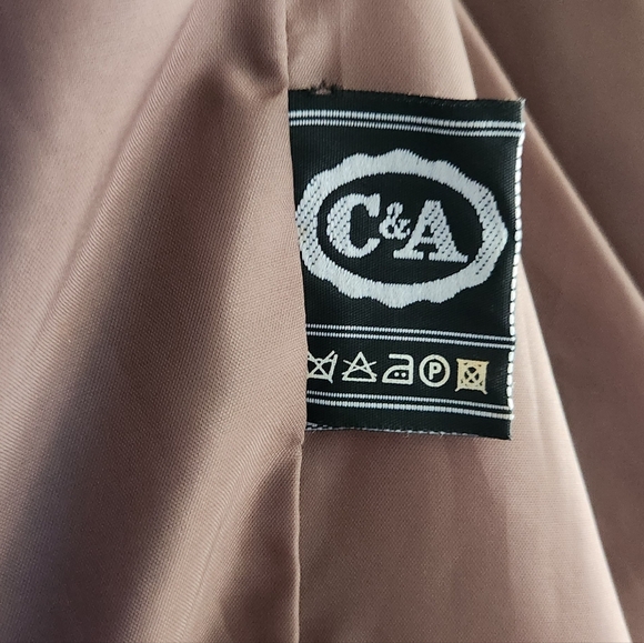Vintage C&A Women's Pure Wool/Mohair Camel Brown Double Breasted Coat - Picture 6 of 10